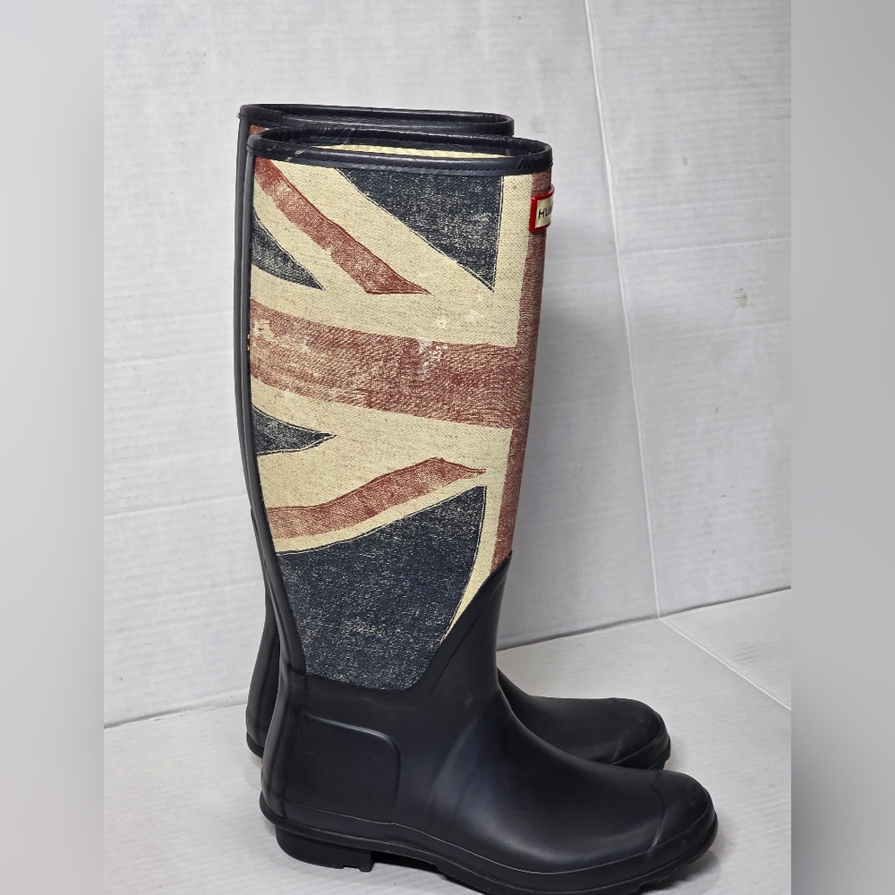 Hunter Rain Boots Womans Size 5 Union Jack British - Picture 2 of 11